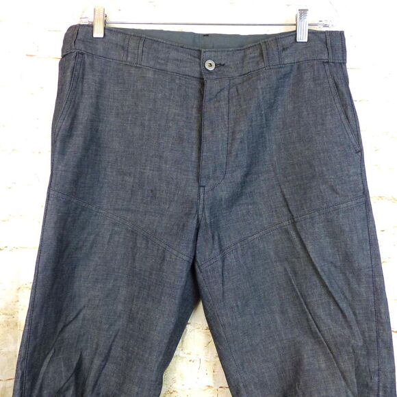 G-Star Raw Pant 33x34 (35x34) Blue Deckpant Chambray 3D Knee Straight Button Fly - Picture 3 of 14